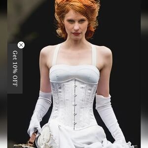 TIMELESS TRENDS White Satin Corset Slim Wedding Bridal Whimsigoth Goth 22 Vixen